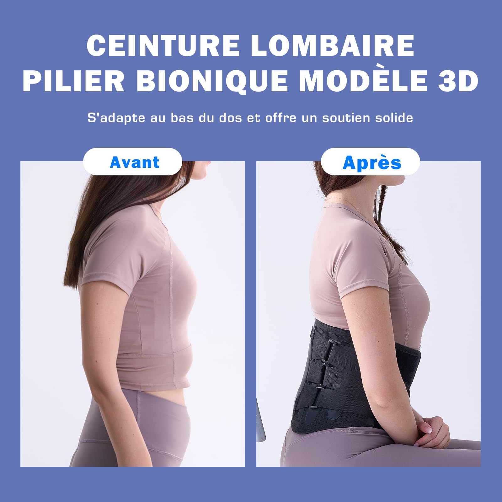 Fascia Lombare Supporto Schiena Donna: Cintura per Uomo Elastica con Imbottitura 3 Rimovibile per Lombosacrale Ernia - Regolabili e Traspiranti Busto Ortopedico Lombare con 6 Sostegno per Lavoro (XXL)