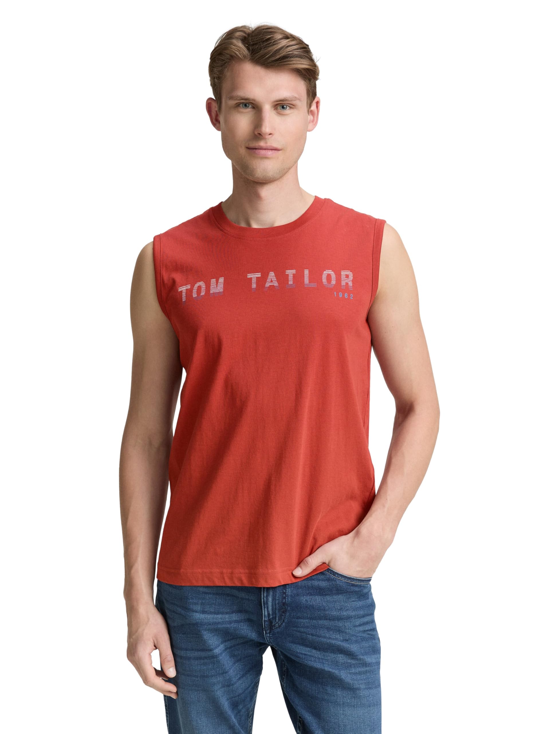 Tom Tailor Herren Tanktop mit Logo-Print