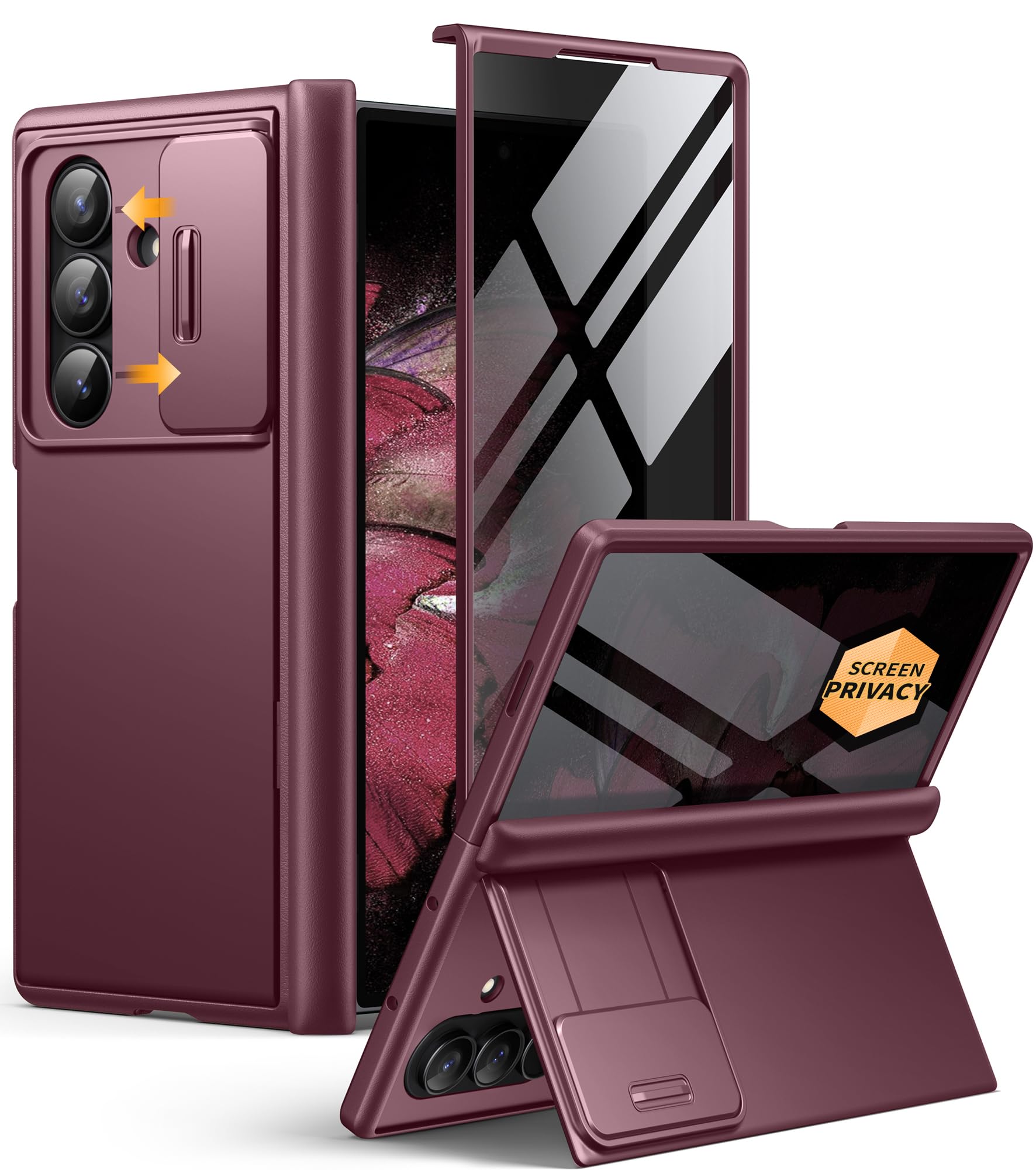 BERFY Custodia per Z Fold 8 Ultra, schermo privacy integrato e cavalletto