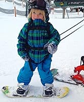 Vista 6 de Lil' Ripper Gripper Entrenador de esquí y snowboard para niños con correas retráctiles y conector de punta, montado a mano en Canadá