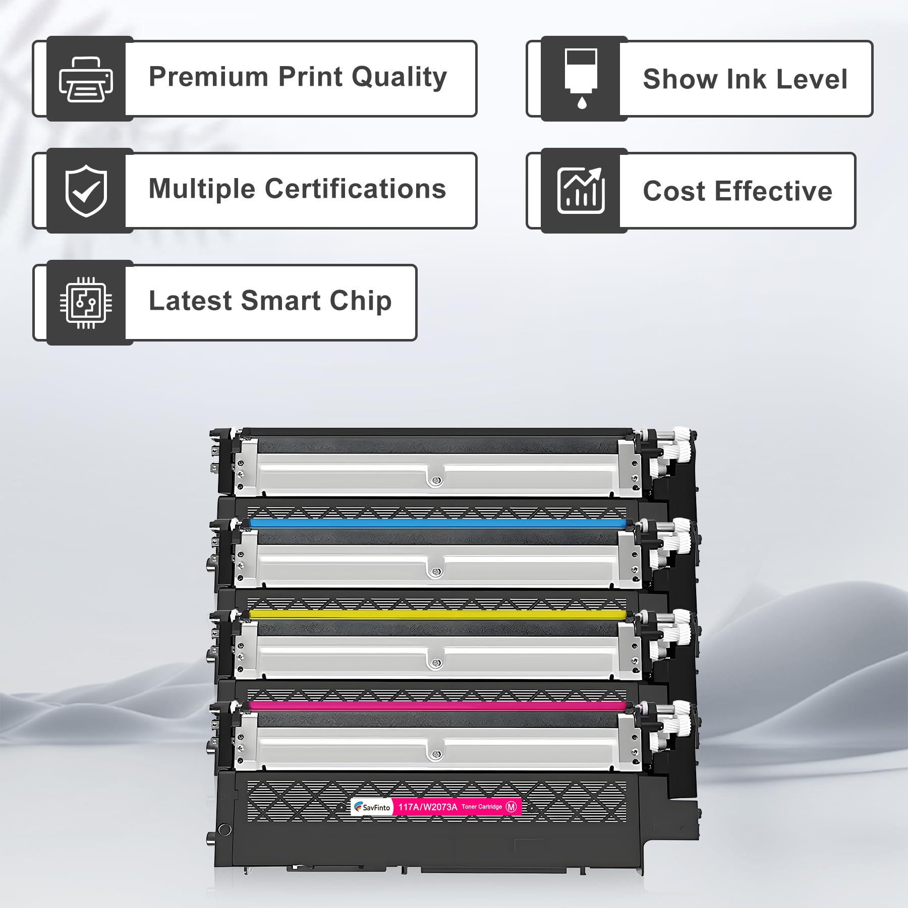 Zamiennik tonera 117A do HP 117A W2070A W2071A W2072A W2073A tonery kompatybilne z HP Color Laser MFP-179fnw MFP-179fwg MFP-178nwg MFP-178nw, HP Color Laser 150nw 150a (4 sztuki)