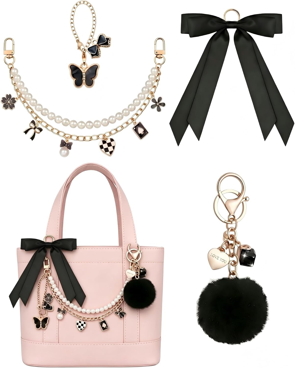 Bag Charms Chain Kit for Handbag - Beach Tote Bag Decor Accessories, Compatible with YETI Camino 20/35/50 Carryall