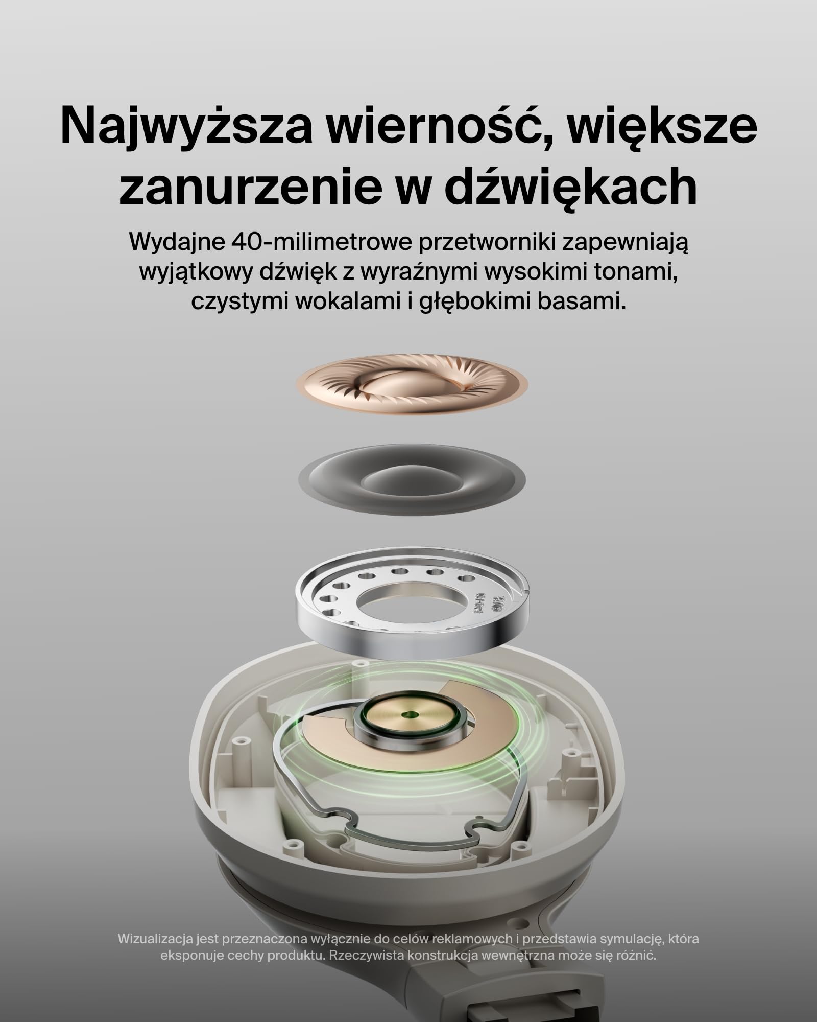 Belkin SoundForm Surround Słuchawki Bezprzewodowe Nauszne Bluetooth z ENC Redukcją Hałasu i Miękkimi Nausznikami, do iPhone’a, Galaxy i iPada, 60 godz. Odtwarzania w Podróży, Domu, Piaskowe