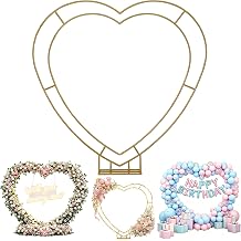 Metal Double Heart Arch Stand for Proposal, Heart Shaped Balloon Arch Stand,Heart Shaped Arch Frame, for Proposal Ceremony, Valentine's Day, Engagement, Birthday Party Baby Shower Decoration Decor