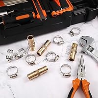 Vista 6 de Zhengmy Kit de reparación de manguera de 3/8-1/2 pulgadas, accesorios de púas de latón, conectores de reparación de manguera de agua de jardín