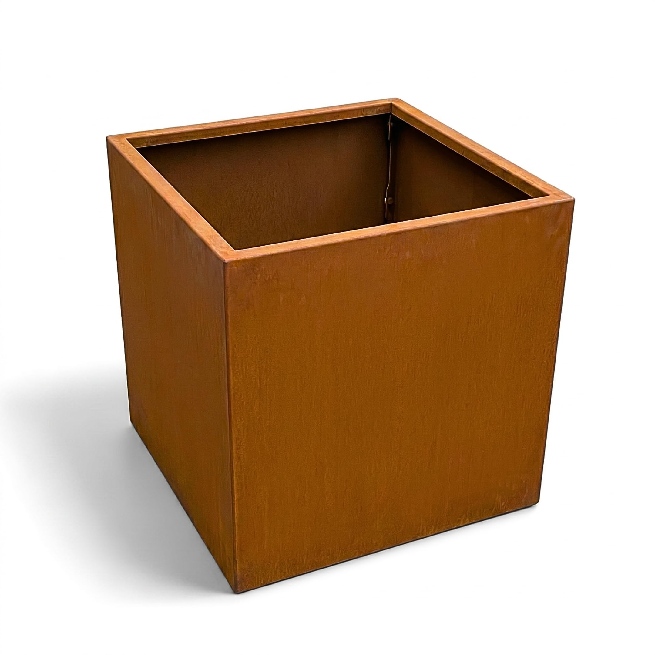 Czaja Cortenstahl Pflanzkübel 60x60x60 cm Fiorella mit Bodenplatte - Made in Germany - Rost Deko Blumenkübel quadratisch – wetterfest & langlebig – Garten Terrasse Balkon – Edelrost Pflanzgefäß