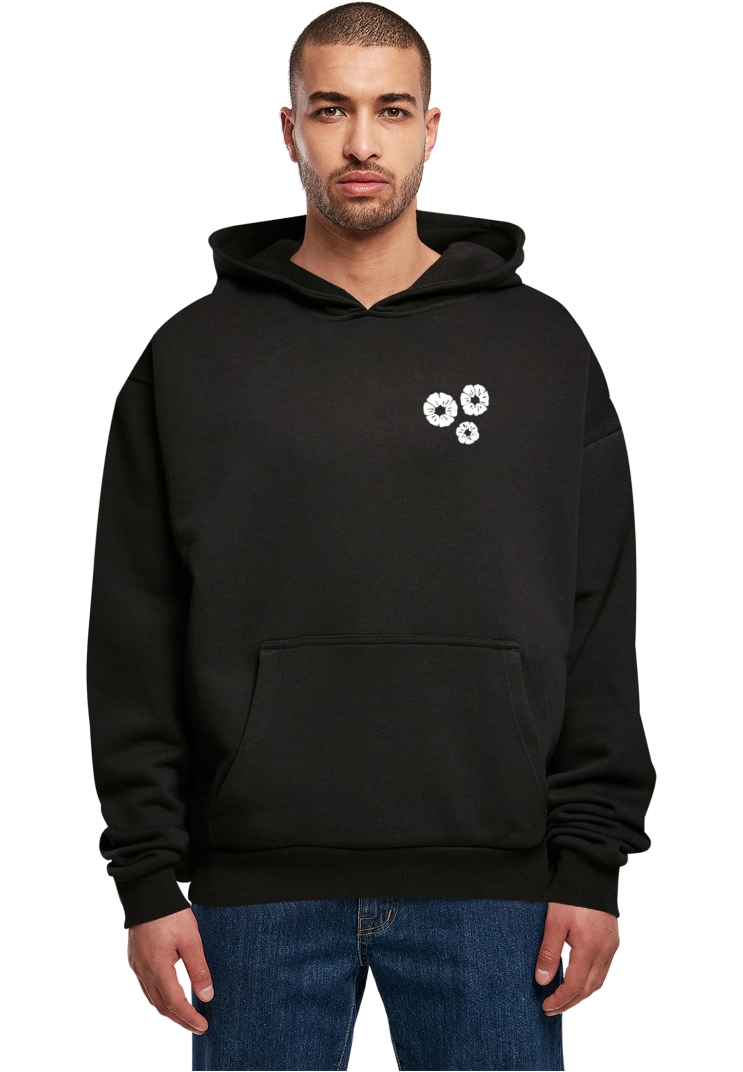 Mister Tee Męska bluza z kapturem Bold Flowers Heavy Cotton Box Hoody – Oversize Hoodie z bawełny o luźnym stylu streetwear z nadrukiem z przodu i z tyłu, na co dzień i w czasie wolnym