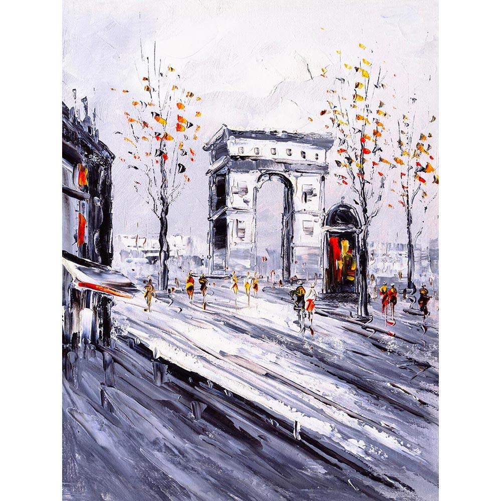 Wee Blue Coo Parisian Cityscape Painting Art Print Poster Wall Decor 12X16 Inch