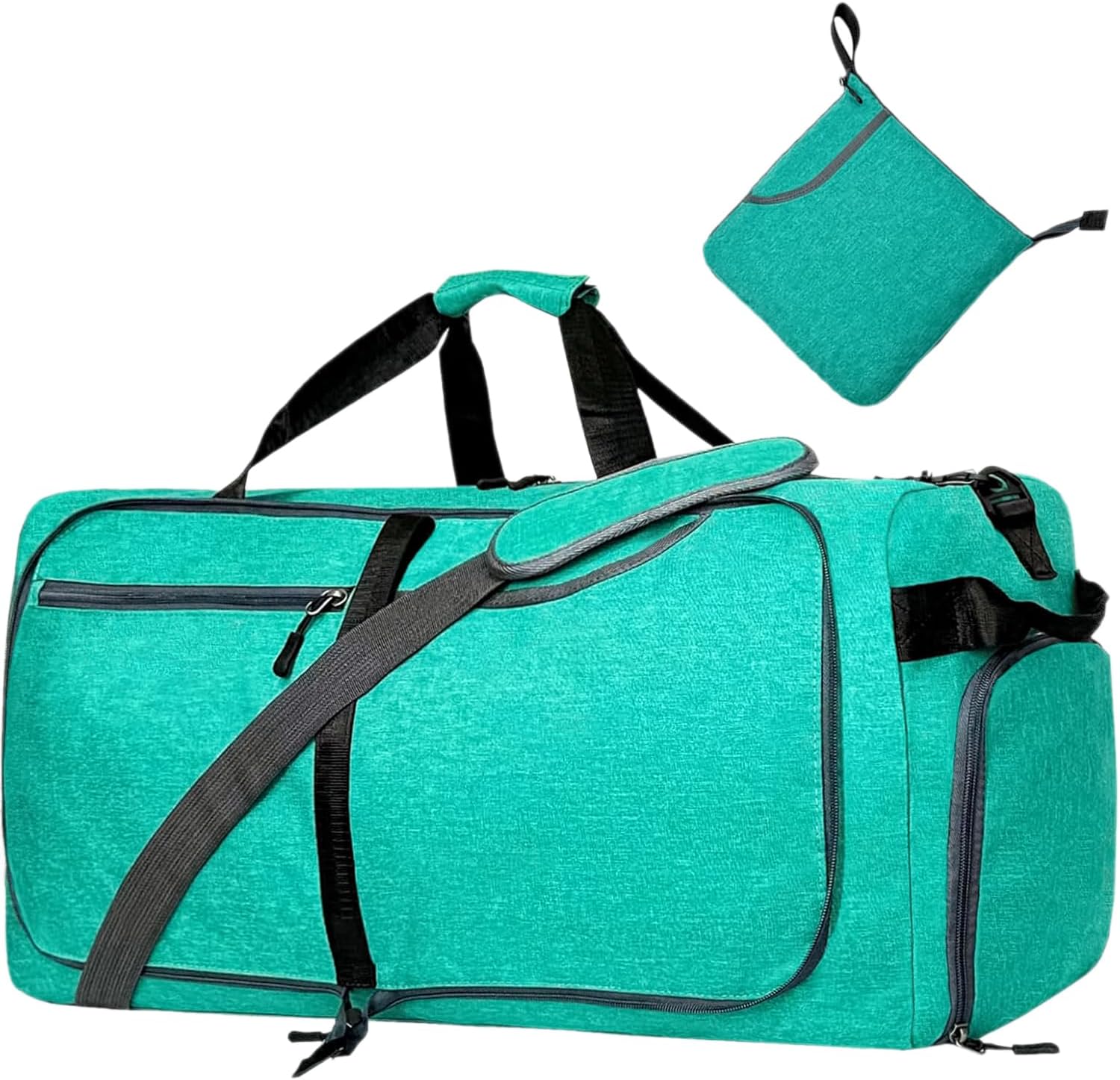 Travel Duffle Bag for Men, Large Foldable Duffel Bags for Traveling with Shoes & Wet Compartment Waterproof Weekender Gym Bag for Men Women(65LTeal)