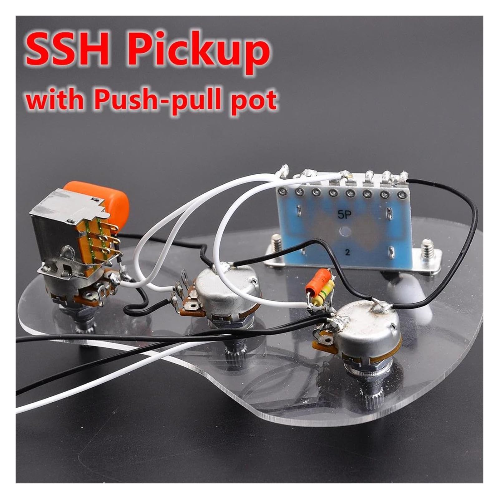 Potencjometr Push Pull 250K Z 5 Pozycjami Do Wiązki Przewodów Gitary Elektrycznej Z Przetwornikami SSH Beginner Uprząż gitarowa