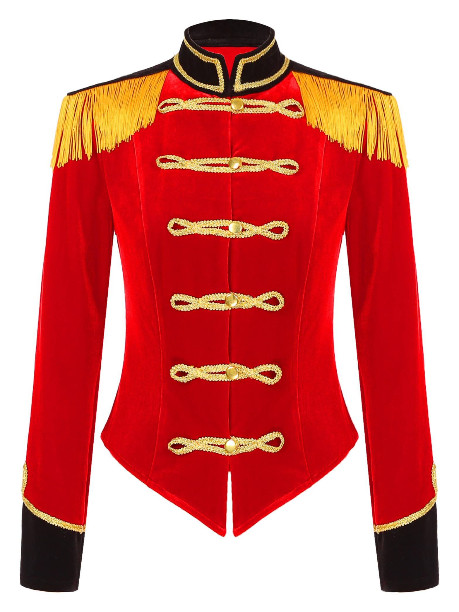 Xnihocha Adult Ringmaster Costume Womens Lion Tamer Circus Jacket Coat Halloween Party Cosplay Costume