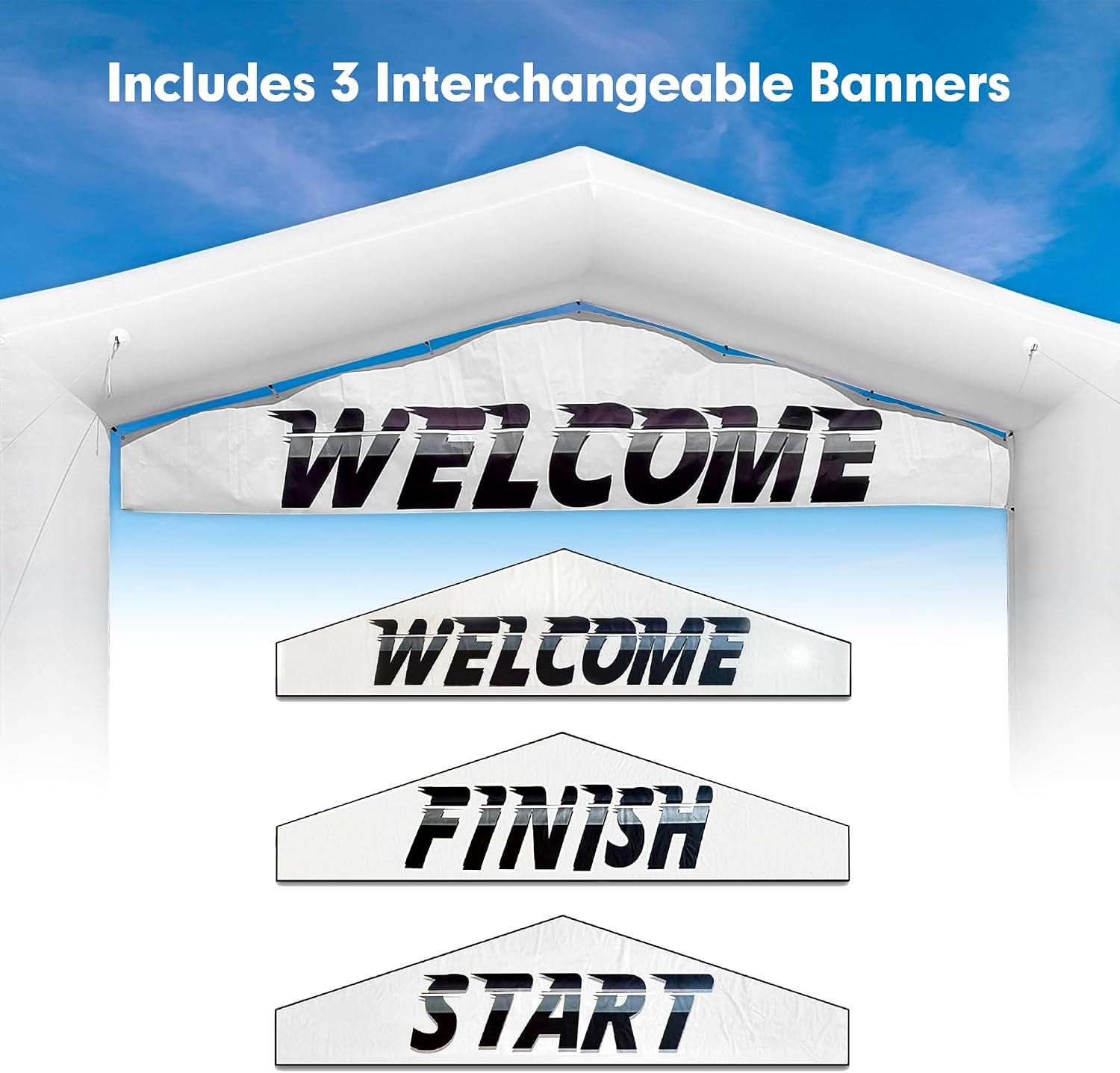 20FT Inflatable Arch with Built-in Blower & 3 Banners, Inflatable Start Finish Line Archway for 5K Races, Marathons, Festivals, Parties & Organized Events – Gable