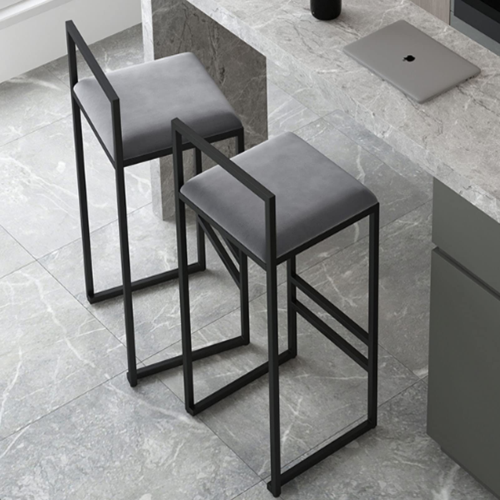 カウンターバース Amazon｜バースツール4脚セット、背もたれ付きベルベットカウンター