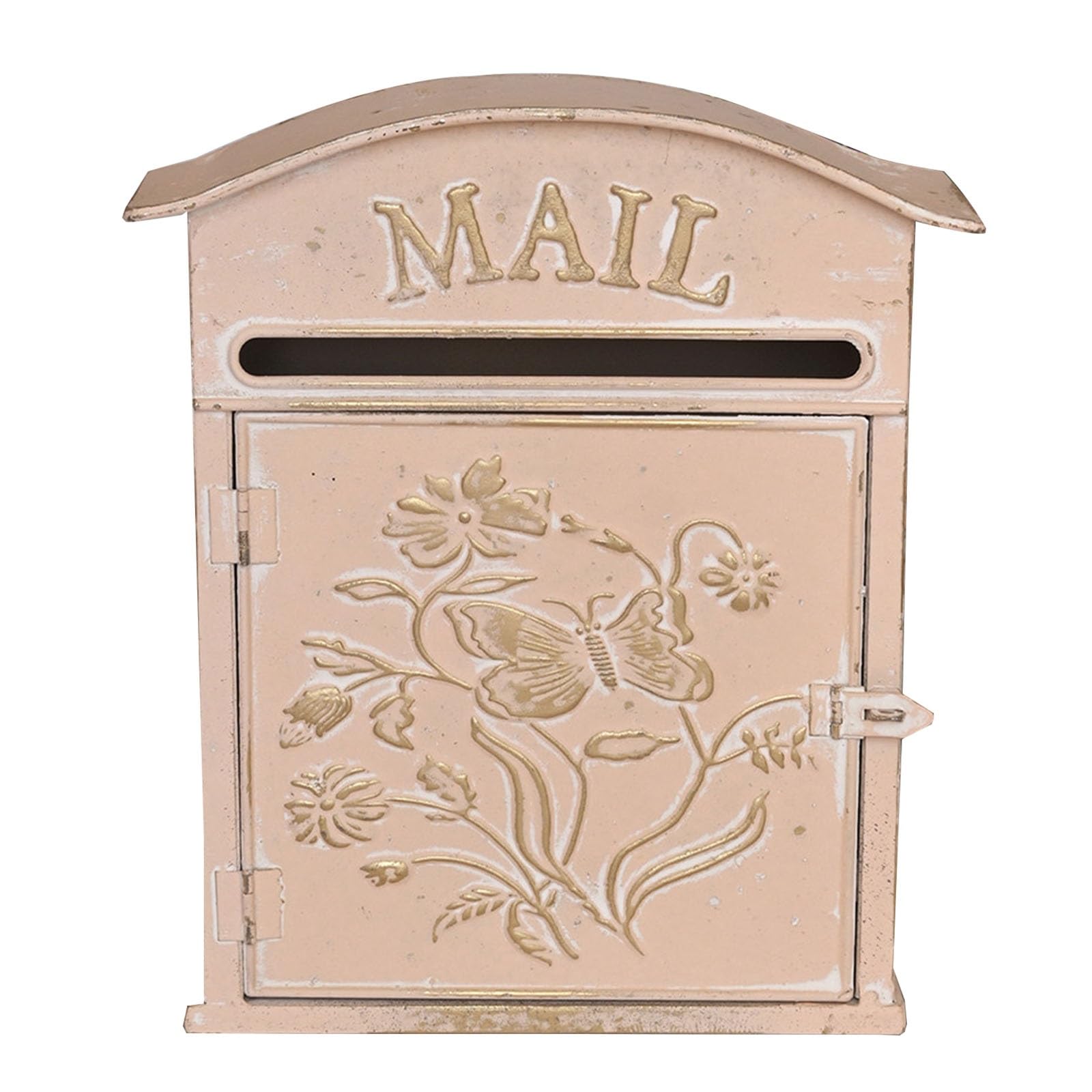 Boîte aux lettres murale au style européen rose idoine pour une décoration de cour romantique