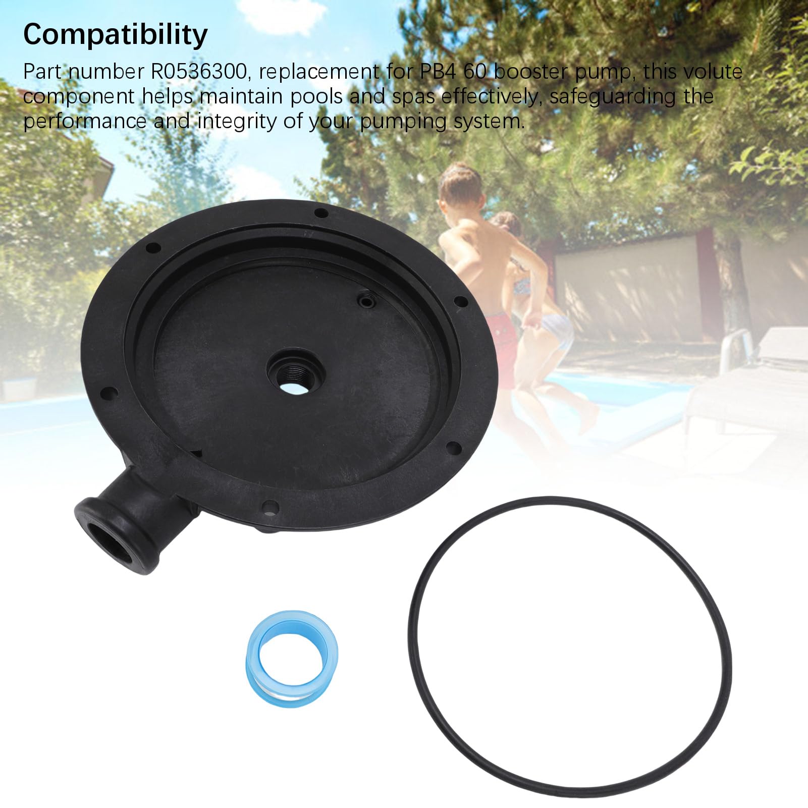 TOPINCN Volute de Remplacement R0536300, Pompe de Surpression 60 pour Piscine en Plastique avec Joint Torique, Accessoires d'entretien pour Spas et piscines.
