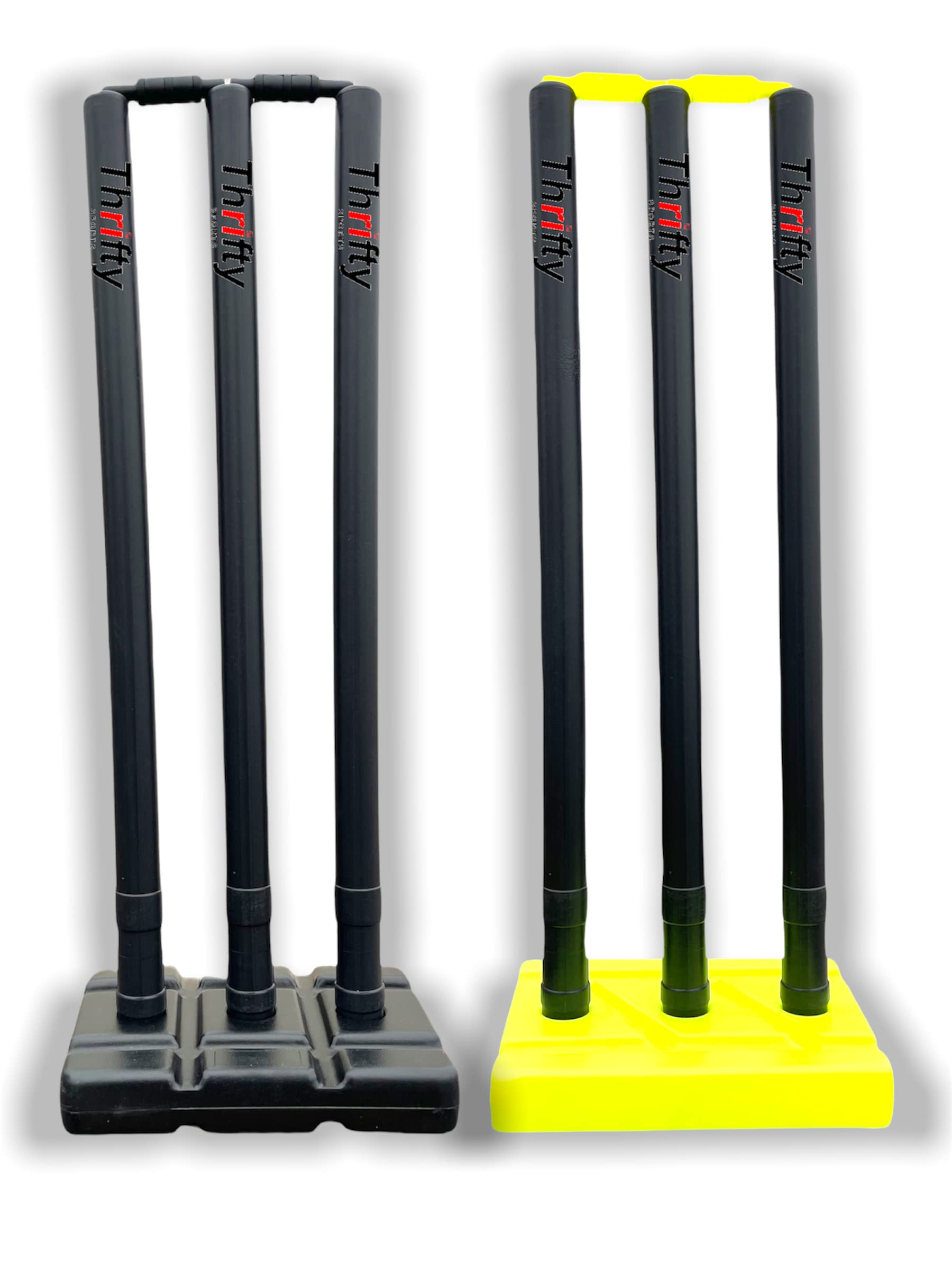 Thrifty Sports® Combo of 2 Full Size Set 32" Heavy Plastic Cricket Stump Set (Green Blk)