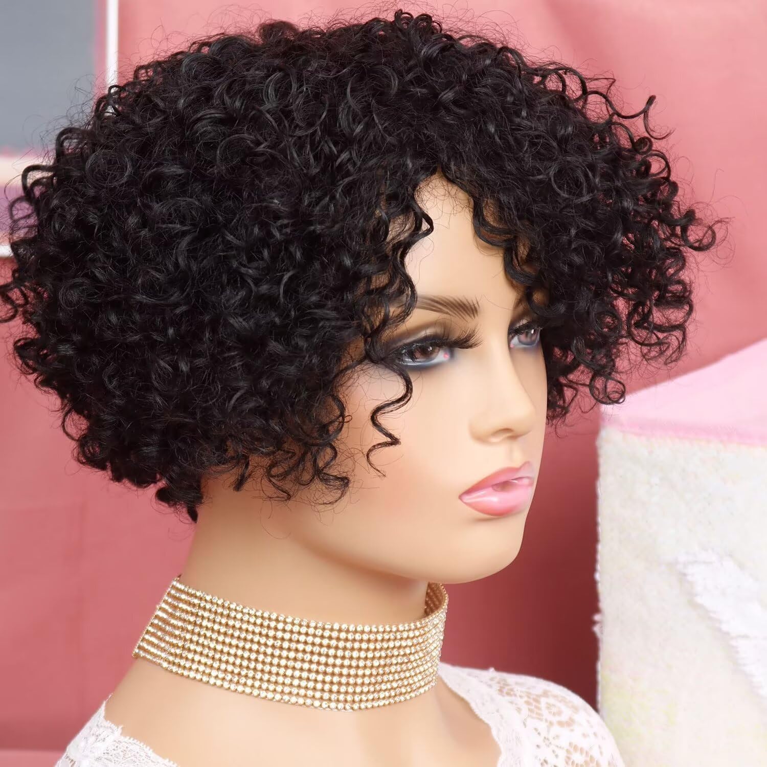 Perruque Femme Naturelle Brésilien Bouclée De Cheveux Humain Avec