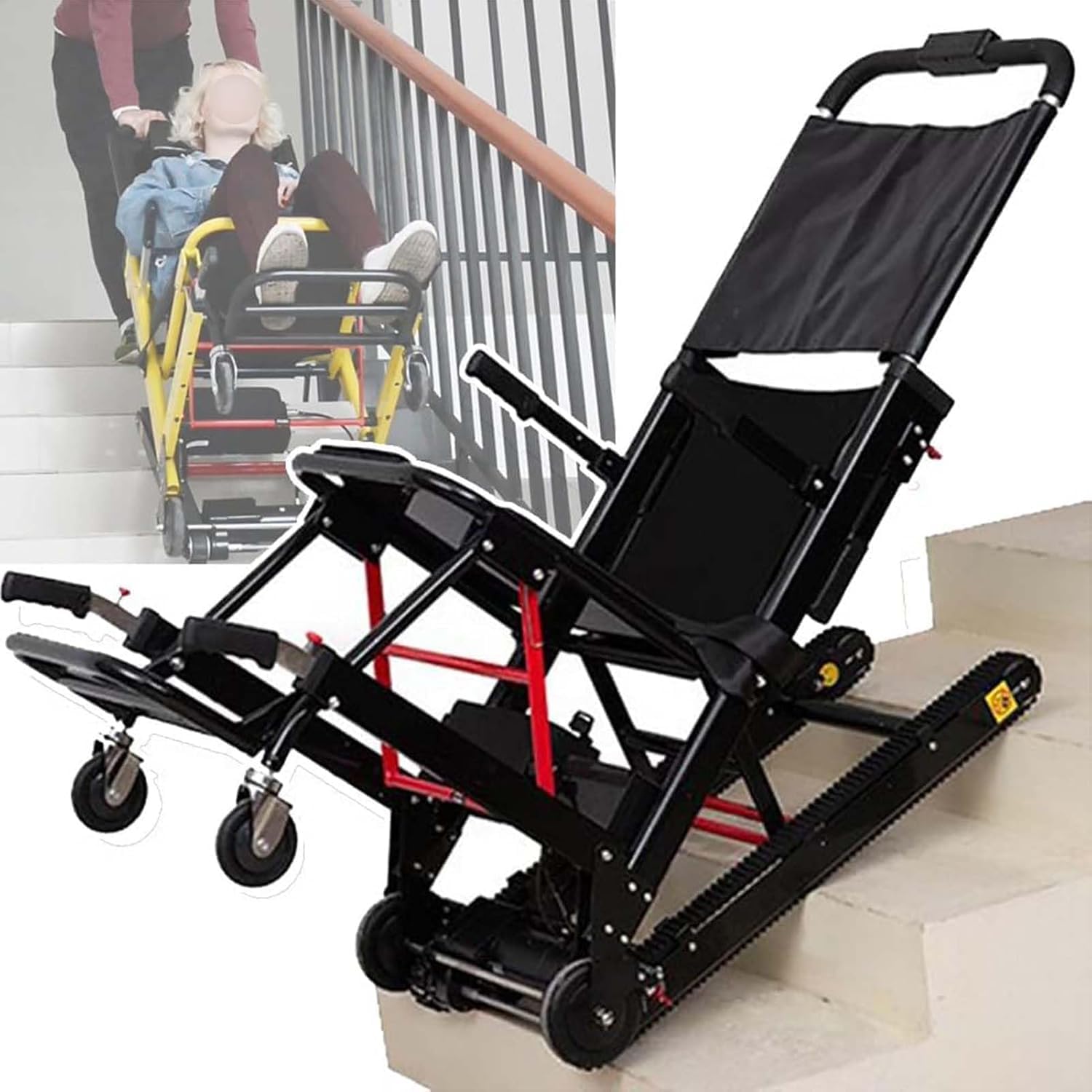 Montascale elettrico pieghevole per scale - Attrezzatura medica portatile per assistenza alla mobilità con capacità di carico di 300 libbre