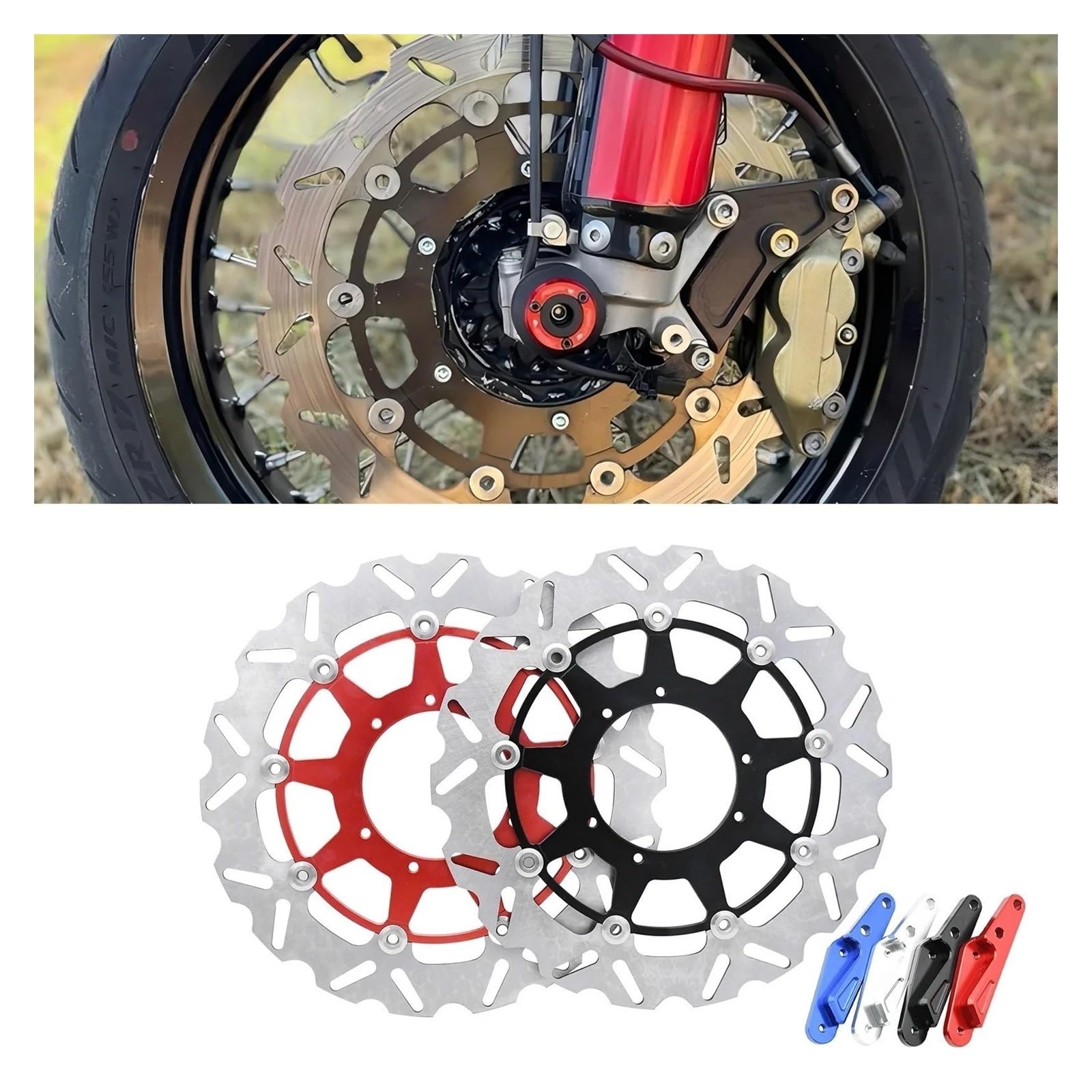 Dischi Freno Moto Moto Per 320 Millimetri Anteriore Flottante Disco Freno Pinza Adattatore Staffa Per CR125 250 CRF 250R 450R 250X 450X 450RX