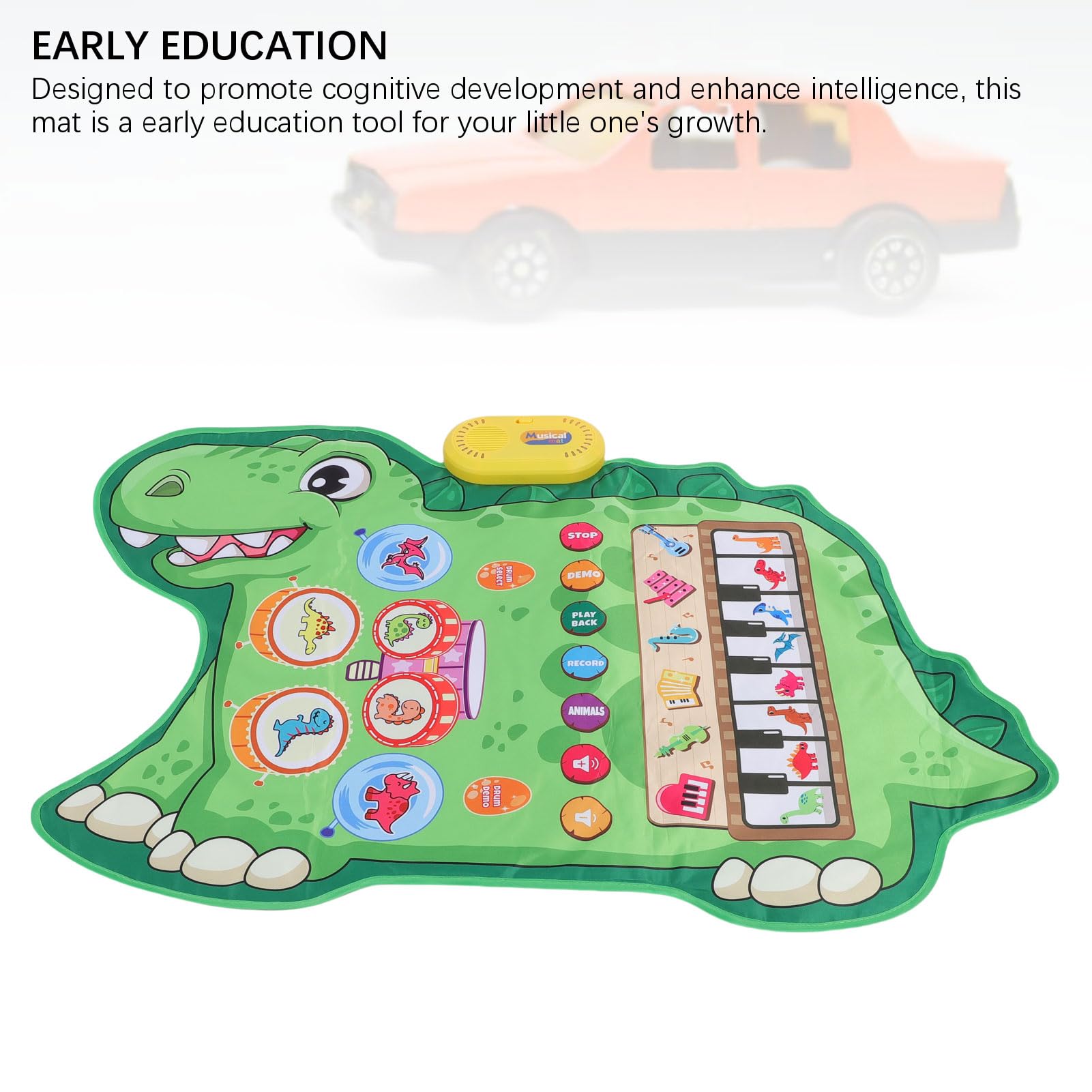 aqxreight Musical Mat Cute Dinosaur Educational Piano and Mat for Toddlers Early Learning a Playful Their MUSI Musical MatBaby Music MatPiano and MatBaby Piano ToyBaby — view 3