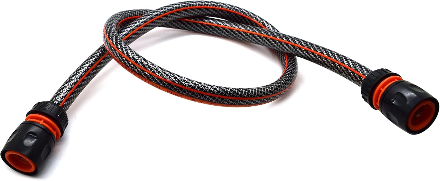 SolaDirect 2 metres of Black & Orange 6 Layers Garden Hose Pipe Reel