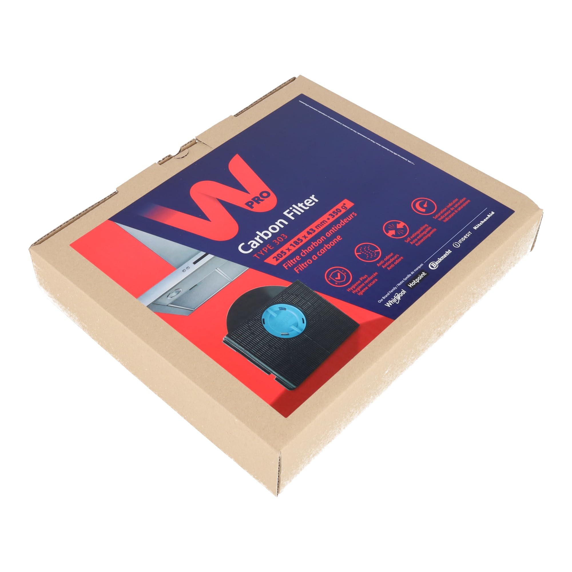 Filtro Carbone Universale Per Cappa Cucina Tipo 303 - Compatibile Smeg, Indesit, Ikea, Hotpoint E Molti Altri