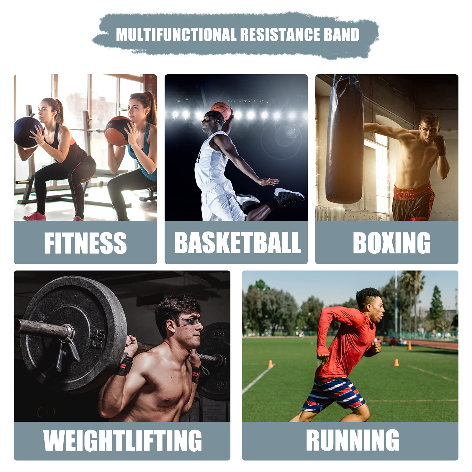 Power Punch Pro - Set di fasce di resistenza per Muay Thai Karate Bounce Combat MMA Fitness Pallacanestro Pallavolo Calcio Formazione verticale Jump Squat