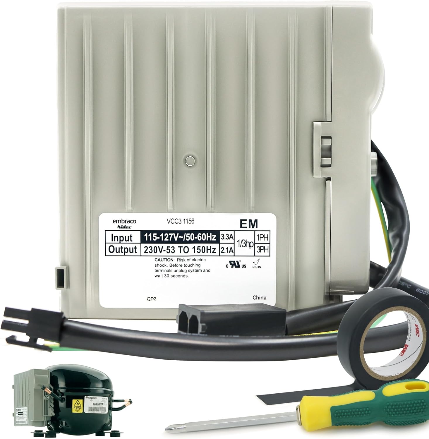 WR55X28370 Refrigerator Inverter Board Compatible with GE Bottom-Mount Refrigerator GLE12HSLARSS Replace PD00075048