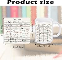 Vista 3 de 3 Pcs Funny Librarian Gift Set, Including Due Date Card Coffee Mug, Vintage Due Date Coaster and Library Toiletry Bag for Book Lovers, Readers