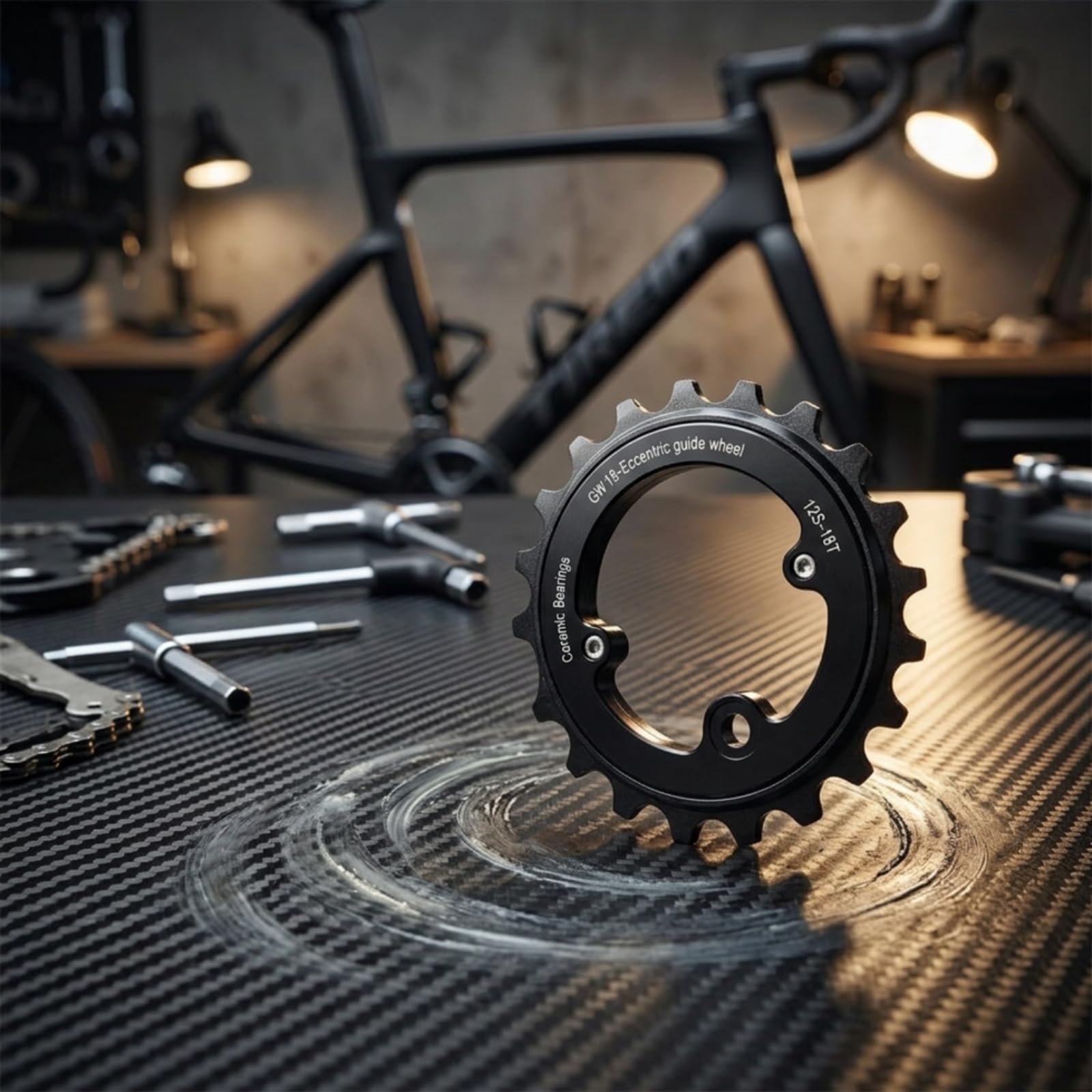 Rueda de Desviador de Bicicleta Polea Roldana Guía Tensor con Rodadura Suave y Menor Resistencia Diseño Hueco para Alineación Aleación de Aluminio