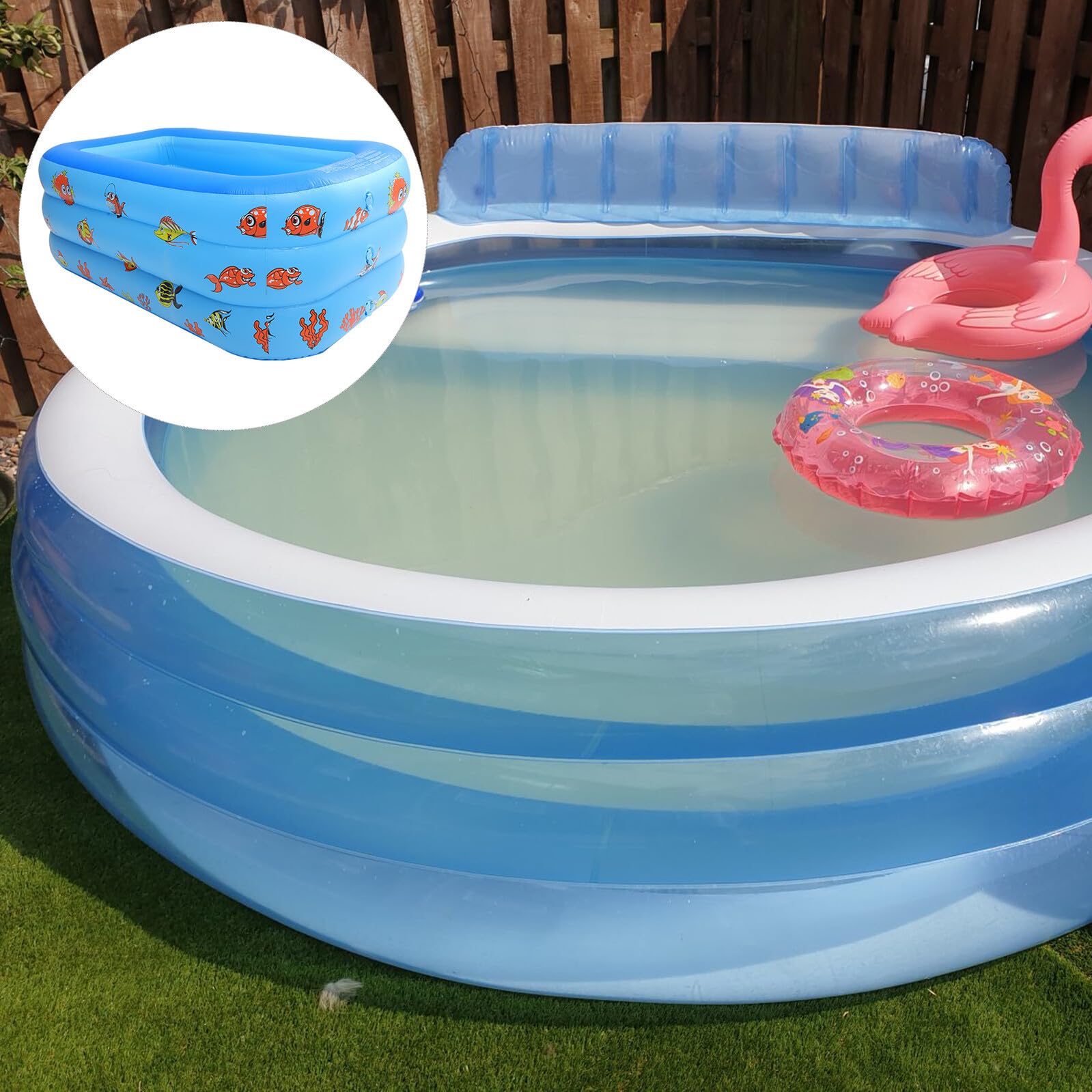 Piscina Hinchable para Niños de PVC, Estructura de Tres Niveles Azul