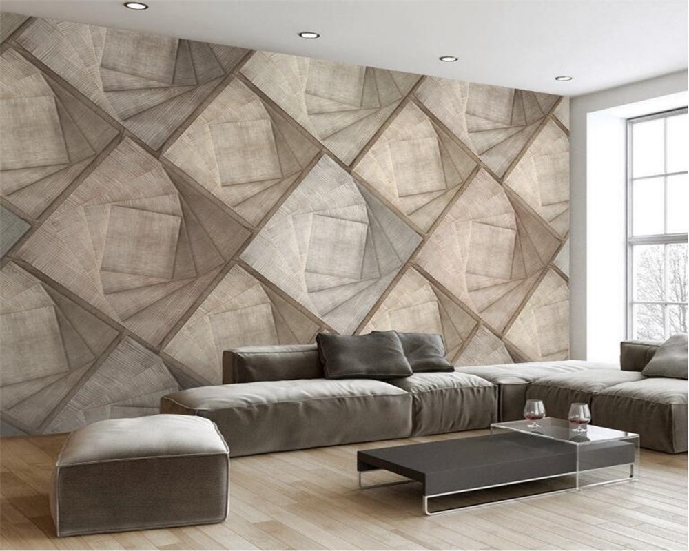 Wall Murals 3D Wooden Wall Brick Wall Simple TV Background
