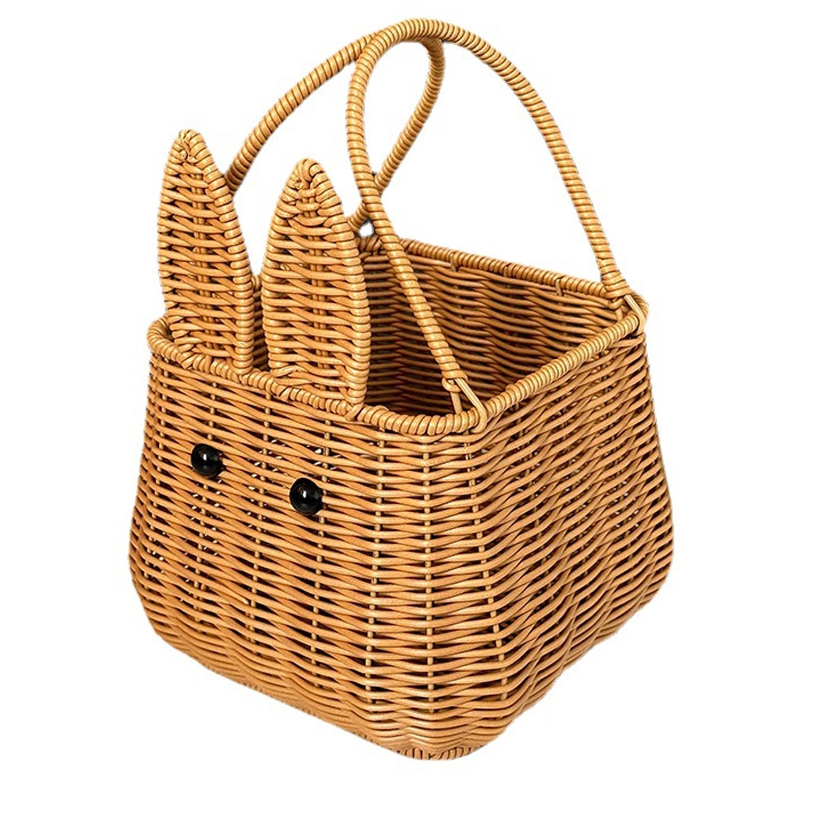 Fashionable Sturdy Imitation Rattan Picnics Basket Suitable for Fruits and Vegetables Storage Solution Daily Use Home Organization Basket