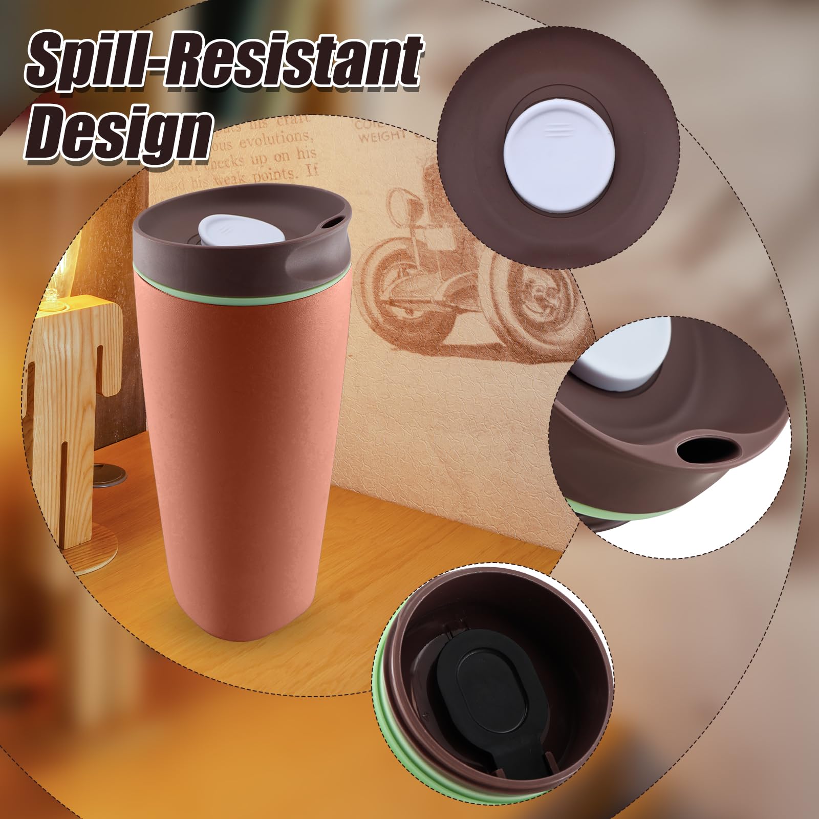 Ersatzschieberdeckel für Owala SmoothSip 590 ml & 340 ml, obere Abdeckung, kompatibel mit Owala Kaffeebecher, Kaffee-Reisebecher, auslaufsicheres Zubehör, BPA-frei (Hellbraun)