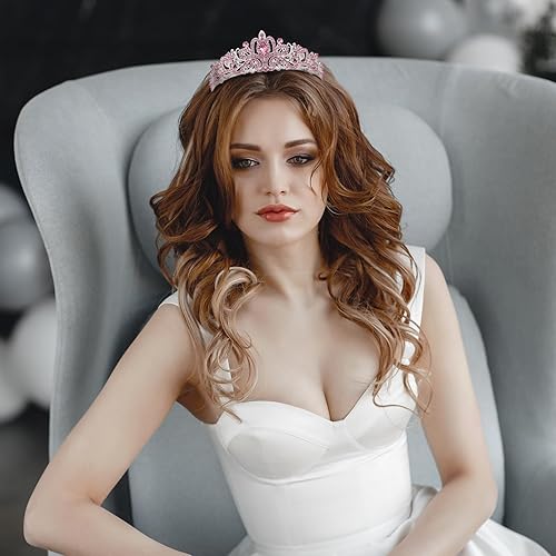 Miniatura 5 de Tiaras de coronas para mujer, corona de princesa rosa, diadema de corona de cumpleaños, tiaras para niñas, coronas de reina, tiara de princesa,