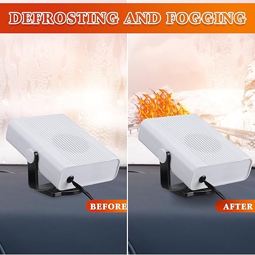 Vista 3 de 2 piezas 12 V 150 W Calentador portátil de coche 2 en 1 calentador y ventilador de refrigeración, desempañador de parabrisas, descongelador
