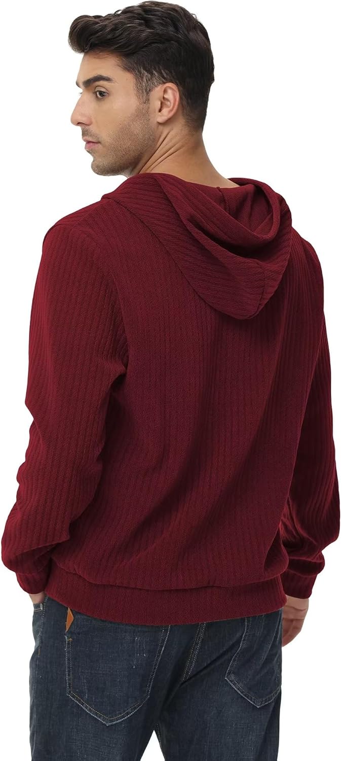 Tyhengta Men's Knitted Hoodies Casual Pullover Hooded Sweatshirts - Image 6