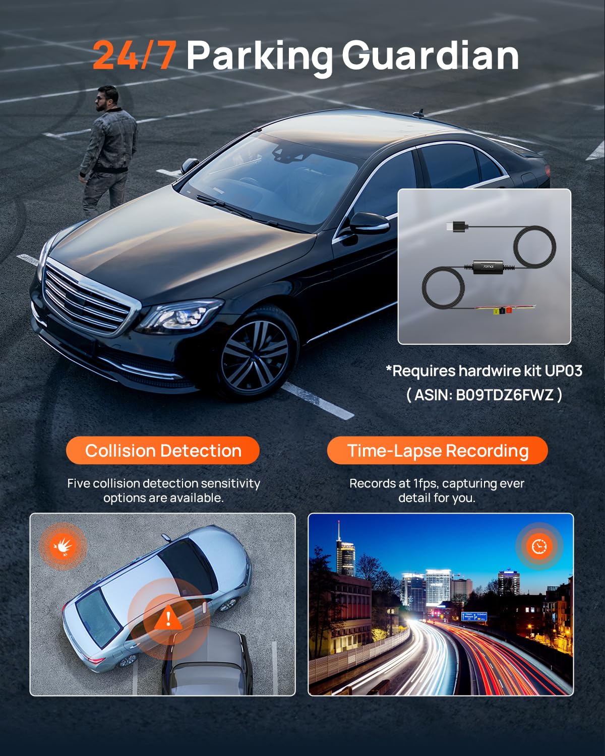 70mai A800SE 4K Dash Cam Front and Rear