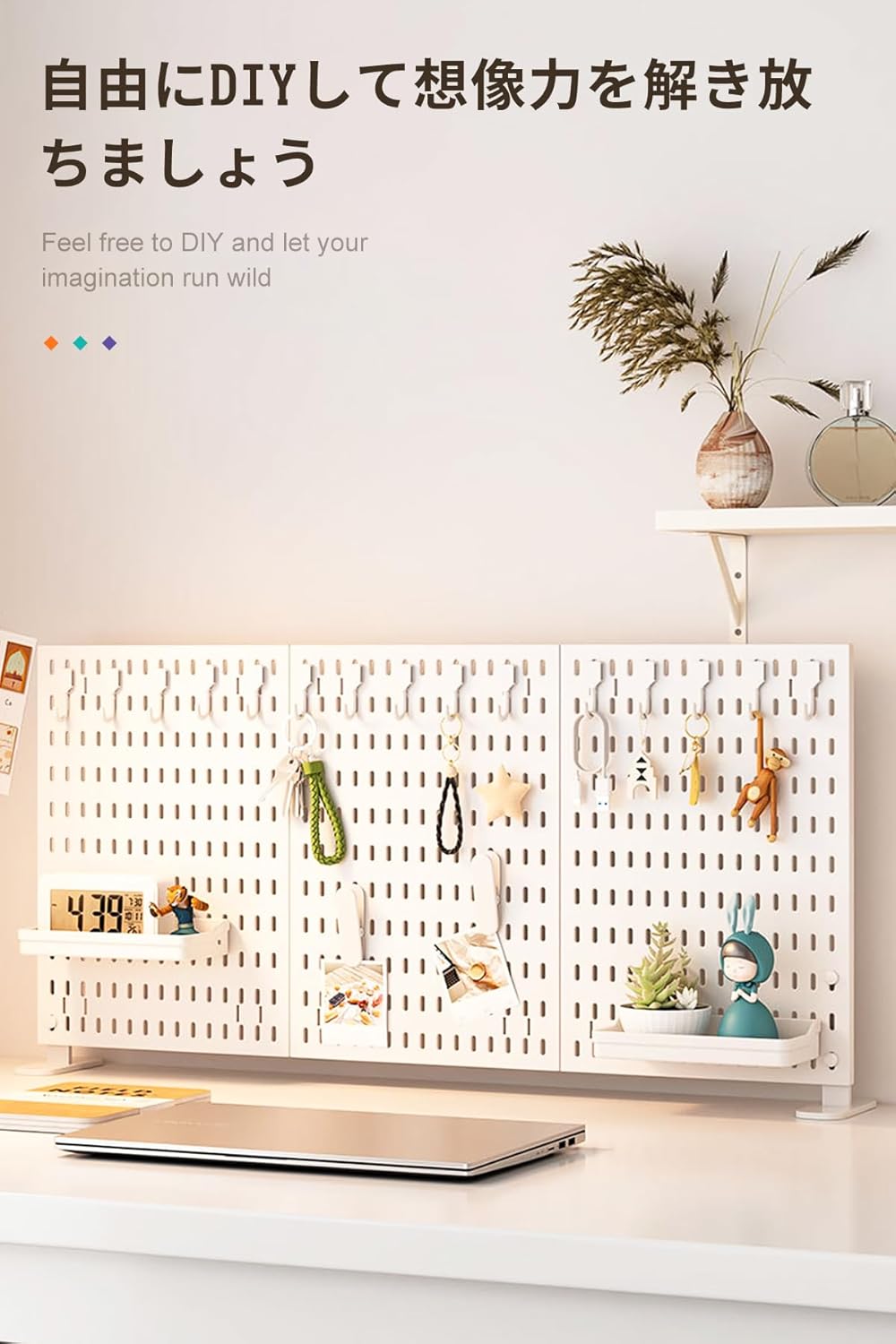 卓上有孔ボード ペグボード デスクパネル クランプ式 小物雑品収納ラック 有孔ボード 小物収納棚 飾り物整理棚 書類整理 大容量(黒