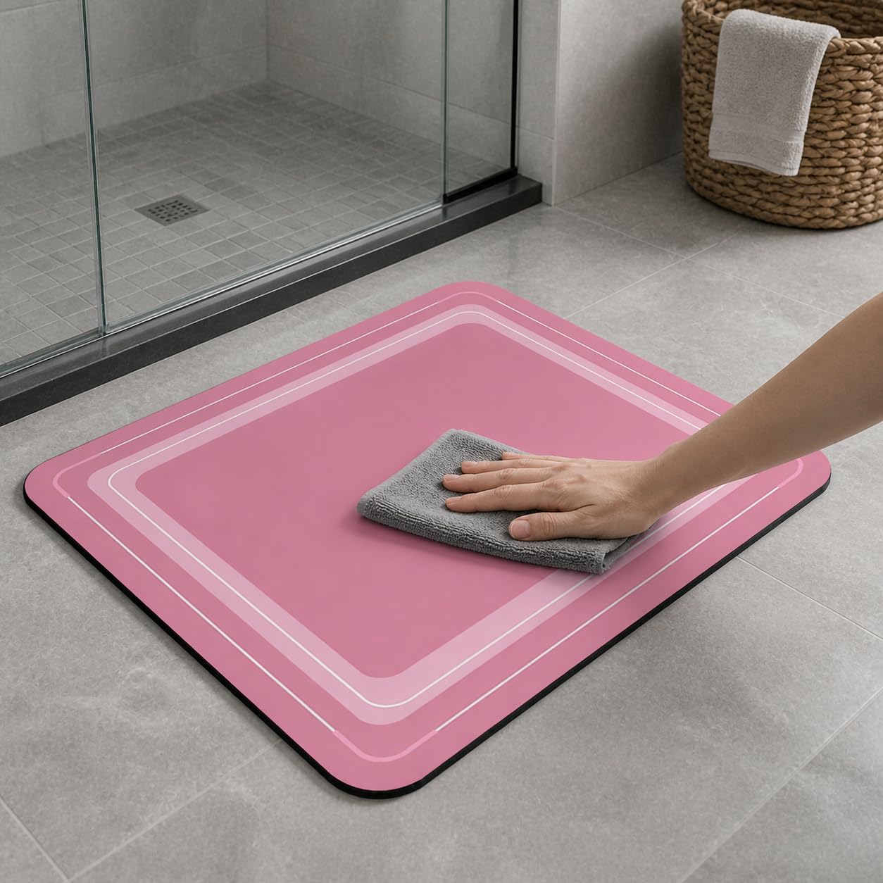 Tapis Bain Diatomée Séchage, Marron crème, 80x120cm