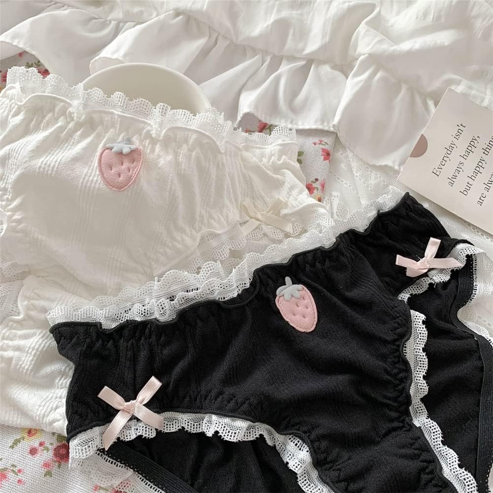 Japanese Stawberry Print Bikini Panties 2 Pack Briefs Cosplay Anime Underwear - Image 2