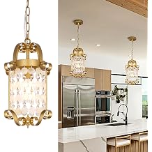 TOCHIC Shell Pendant Lights 2 Pack, Modern Capiz Shell Crystal Chandelier Gold Coastal Chandeliers Boho Natural Seashell Light Fixture for Kitchen Island Dining Room Bedroom Entryway, E26 Socket