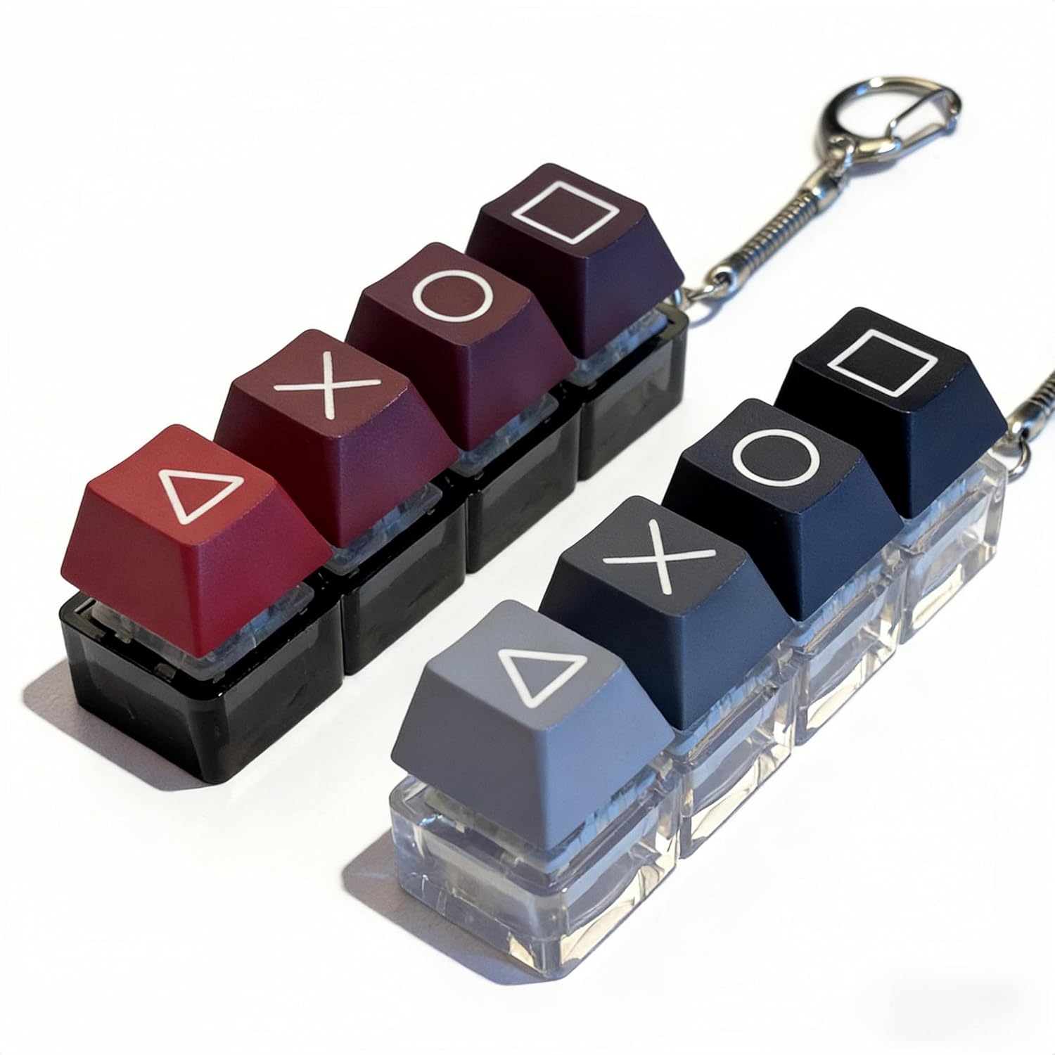 2 PCS Keyboard Fidget Toy, Keyboard Fidget Keychain 4-in-1 Keyboard Decompression Button Finger Clicker Toys, Cube Button Stress Relief Fidget Gifts to Relief Stress (01)