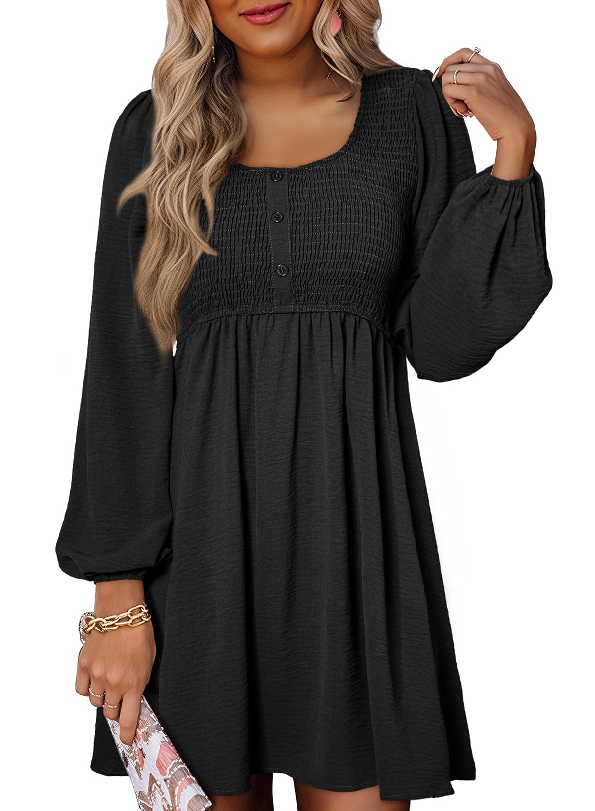 Dokotoo Fall Dresses for Women 2026 Casual Long Sleeve Mini Dress OEKO-TEX STANDARD 100