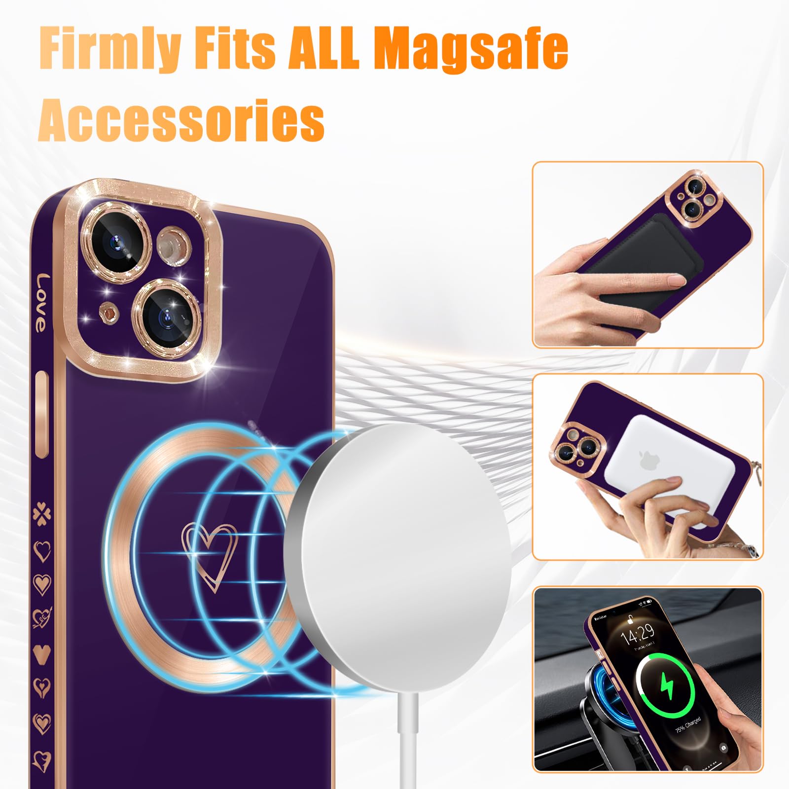 Custodia iPhone 14 Viola Antiurto - Sicurezza MagSafe per la Famiglia