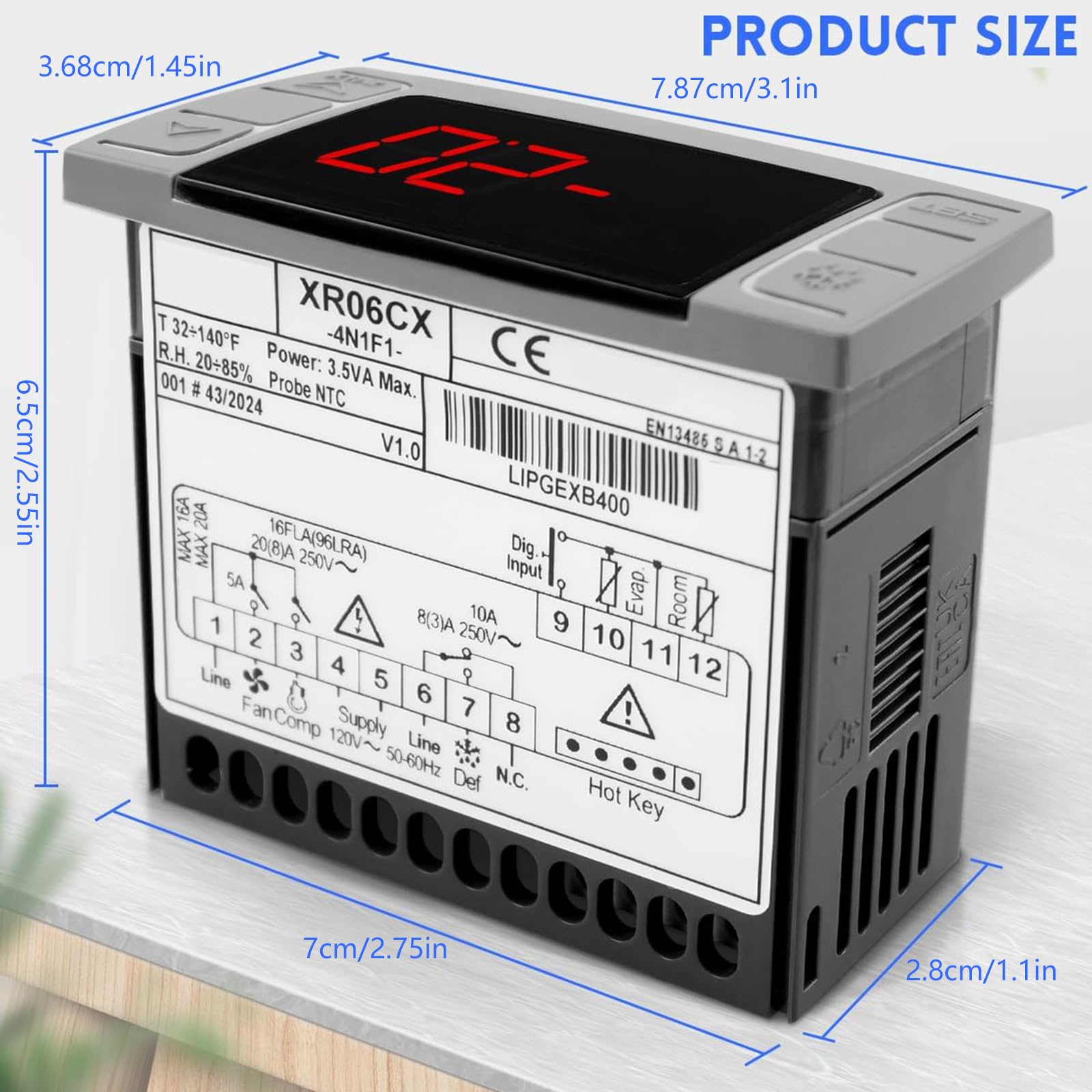 Controlador de temperatura de sonda para congeladores comerciales Frigoríficos pequeños con sensores de precisión y diseño energéticamente eficiente Controlador de temperatura de carcasa de
