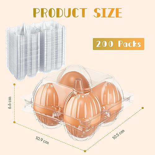 Miniatura 31 de Zubebe 200 cajas de cartón de plástico transparente para huevos, bandeja vacía para pollo a granel que se sostiene de forma segura para granja