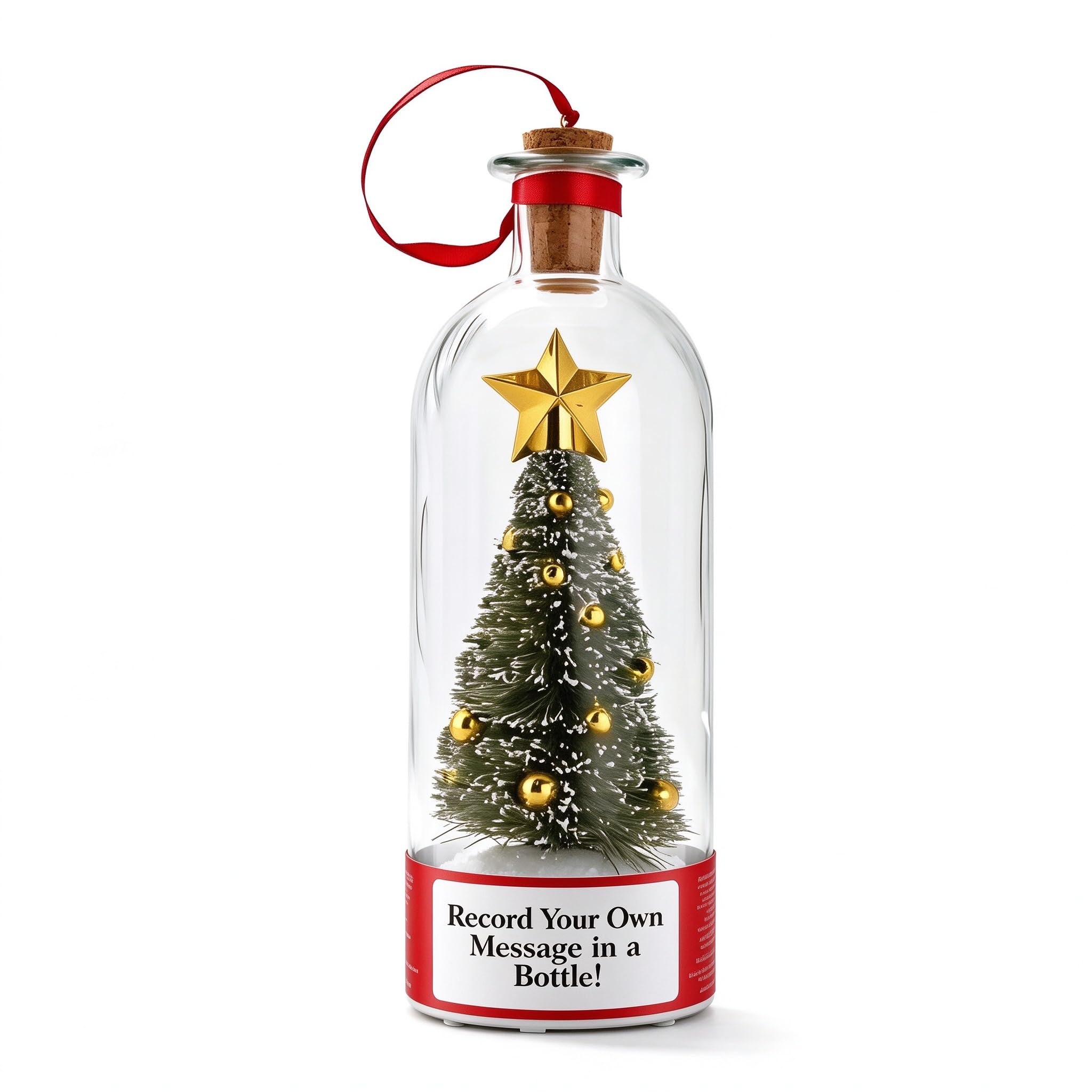 Christmas Tree Message in a Bottle Recordable Xmas Voice Message Bottle