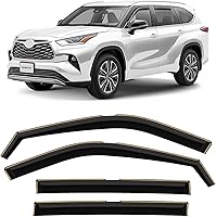 CLIMART In-Channel Rain Guards for Toyota Highlander 2026-2020: Durable Window Deflectors, Vent Visors, 4pcs Custom Fit