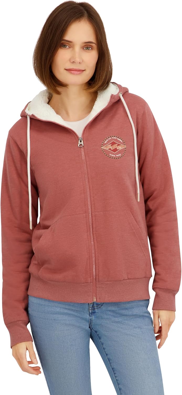 Billabong Women's Full Zip Sherpa Lined Hoodie Jacket